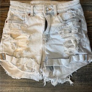 American Eagle Outfitters Light Wash Ripped Jean Shorts